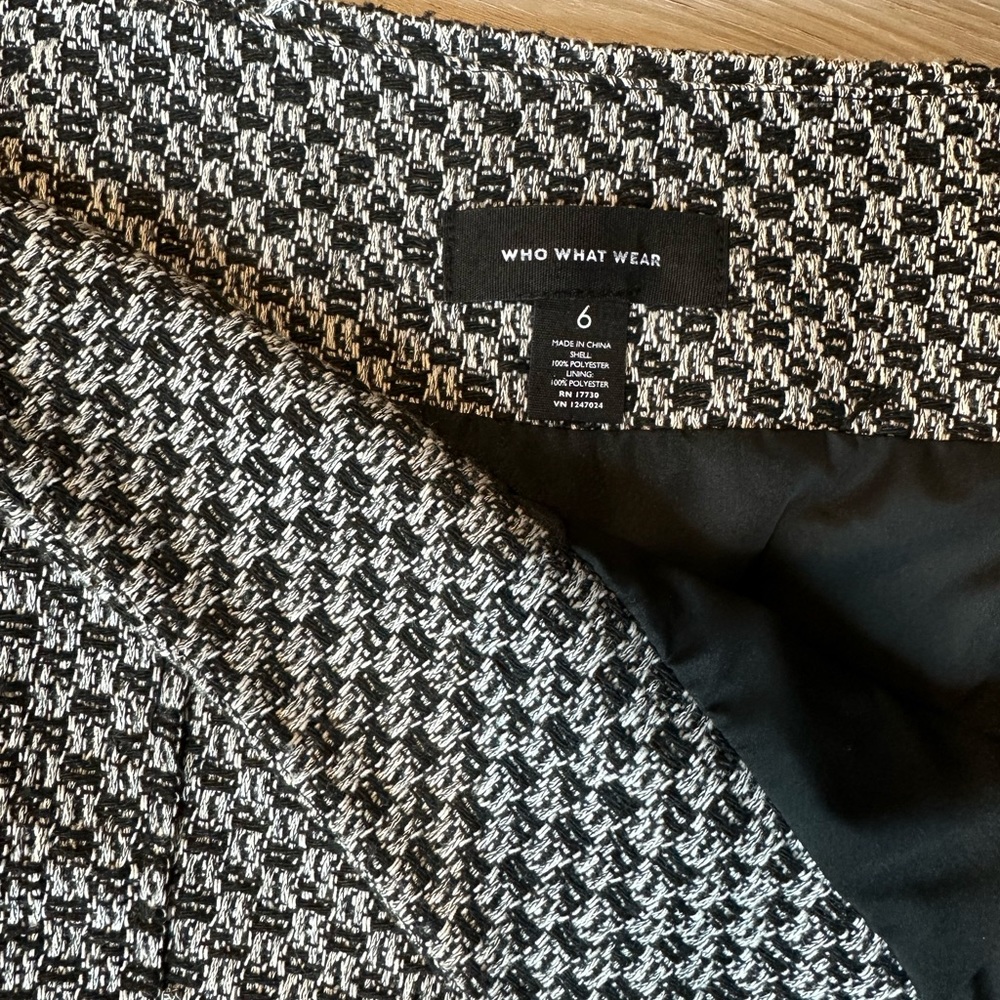 Who What Wear Black and White Mini Skirt - Picture 3 of 4